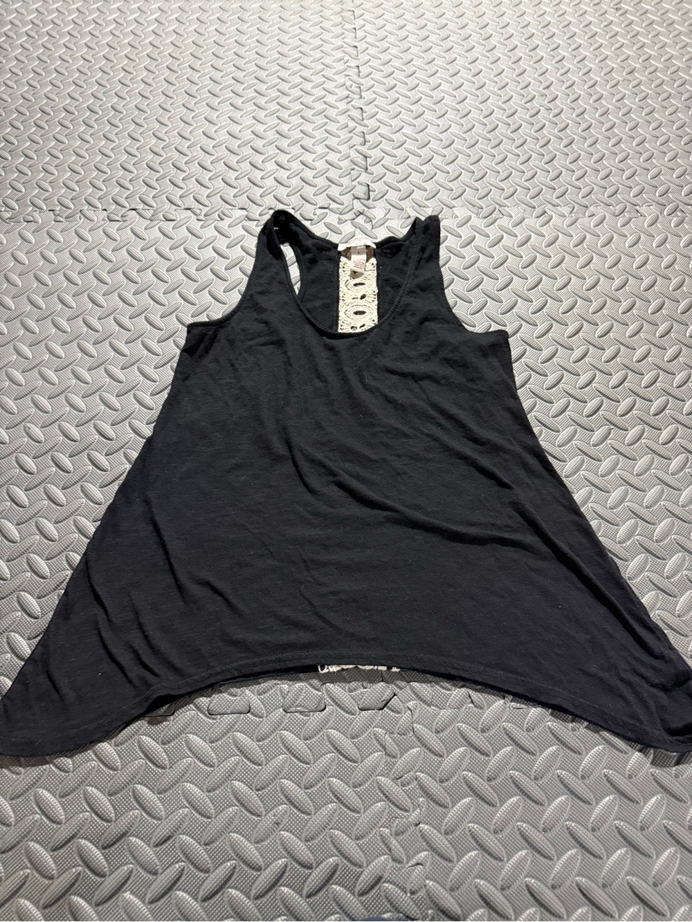 Arizona Jean Company Black Racerback Tank with Crochet Back
